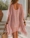 Chiffon Slip Dress with Sheer Cover-Up Two Piece