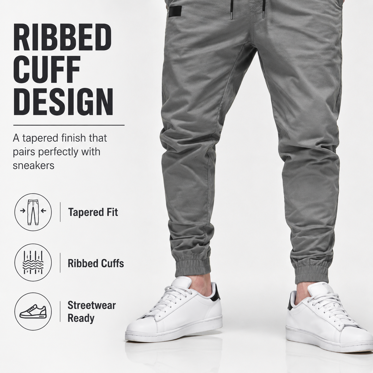 👖 50% OFF NOW! 🏃 Men's Casual Joggers – Drawstring Elastic Waist, Slim Fit & High Stretch – Perfect for All Seasons 🌧️