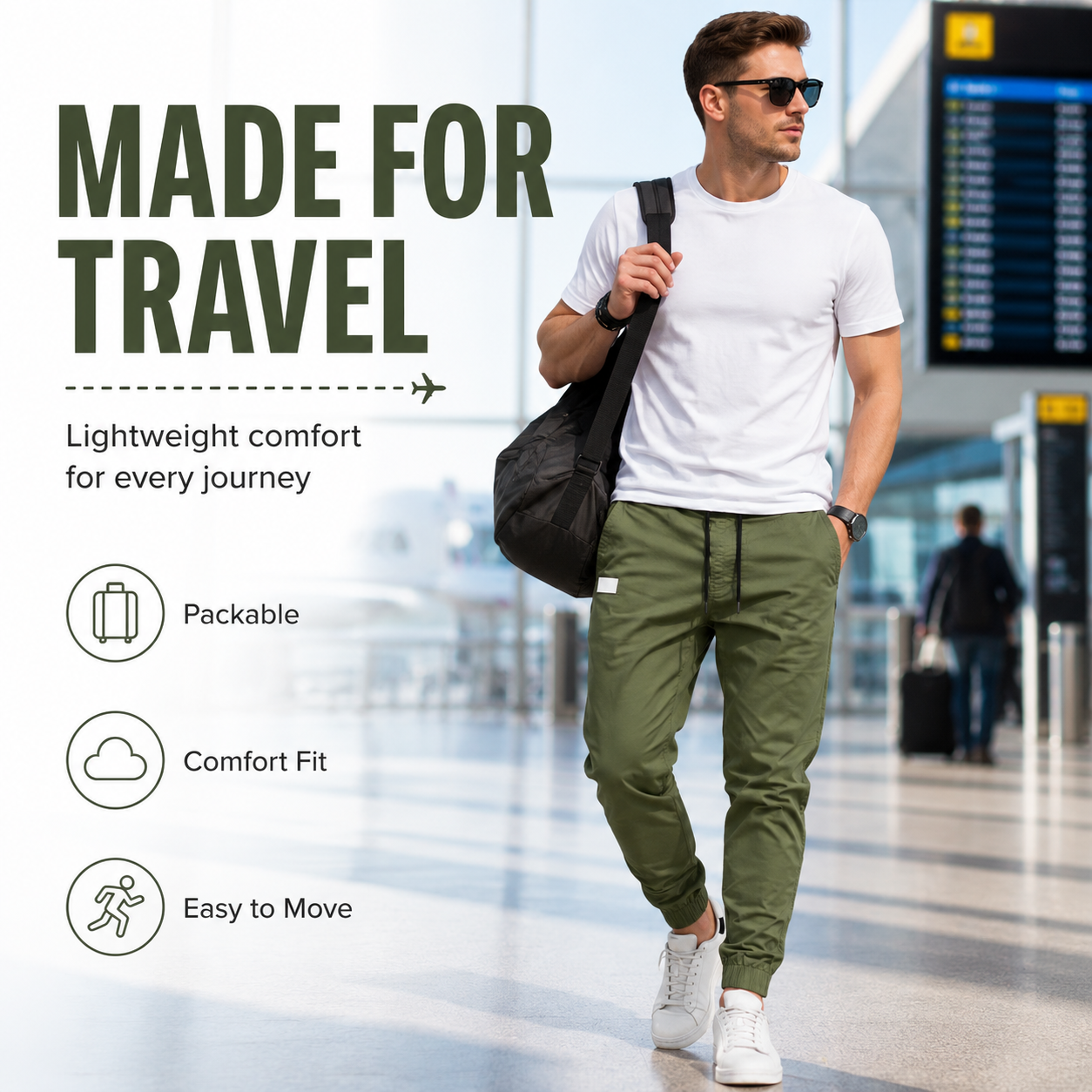 👖 50% OFF NOW! 🏃 Men's Casual Joggers – Drawstring Elastic Waist, Slim Fit & High Stretch – Perfect for All Seasons 🌧️