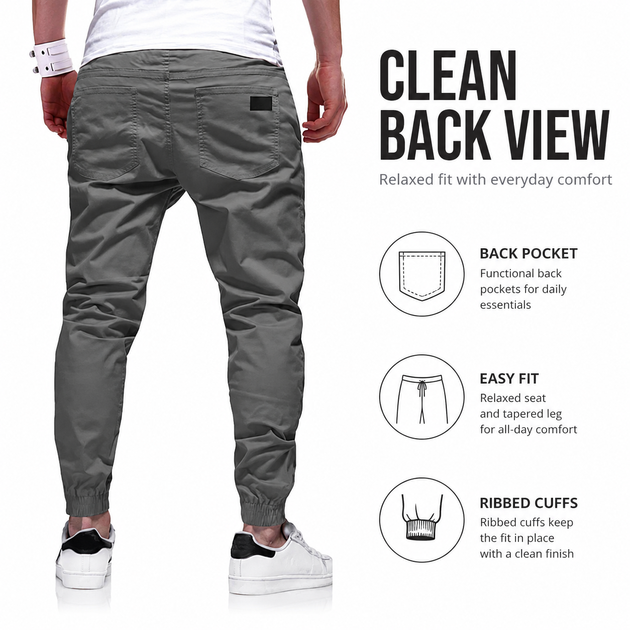 👖 50% OFF NOW! 🏃 Men's Casual Joggers – Drawstring Elastic Waist, Slim Fit & High Stretch – Perfect for All Seasons 🌧️