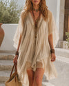 Chiffon Slip Dress with Sheer Cover-Up Two Piece