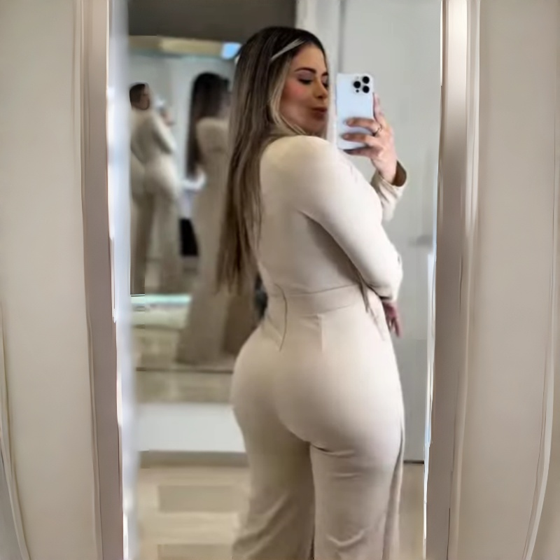 Women's Elegant Lapel Long-Sleeve Jumpsuit