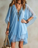 Chiffon Slip Dress with Sheer Cover-Up Two Piece